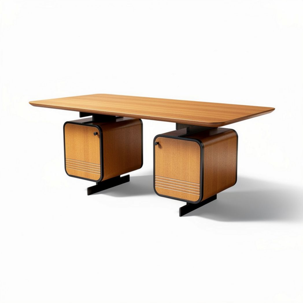 Esstisch aus Holz mit zwei integrierten Schubladenelementen 150 x 80 x 75cm