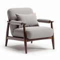 Armchair aus grauem stoffen mit holzgestell und kissen 80 x 80 x 85cm